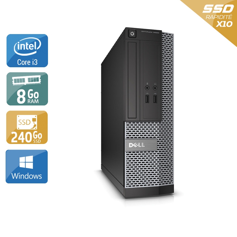 Dell Optiplex 390 SFF i3 - 8Go RAM 240Go SSD Windows 10  Bon étatOccasion certifiée reconditionnée Bon état -  reconditionné disponible sur Kiatoo