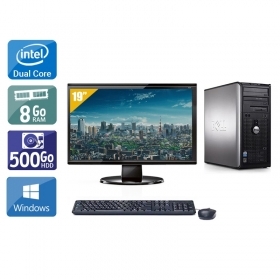 Dell Optiplex 380 Tower Dual Core avec Écran 19 pouces 8Go RAM 500Go HDD Windows 10