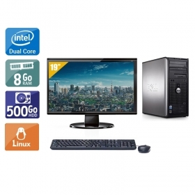 Dell Optiplex 380 Tower Dual Core avec Écran 19 pouces 8Go RAM 500Go HDD Linux