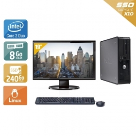 Dell Optiplex 380 SFF Core 2 Duo avec Écran 19 pouces 8Go RAM 240Go SSD Linux