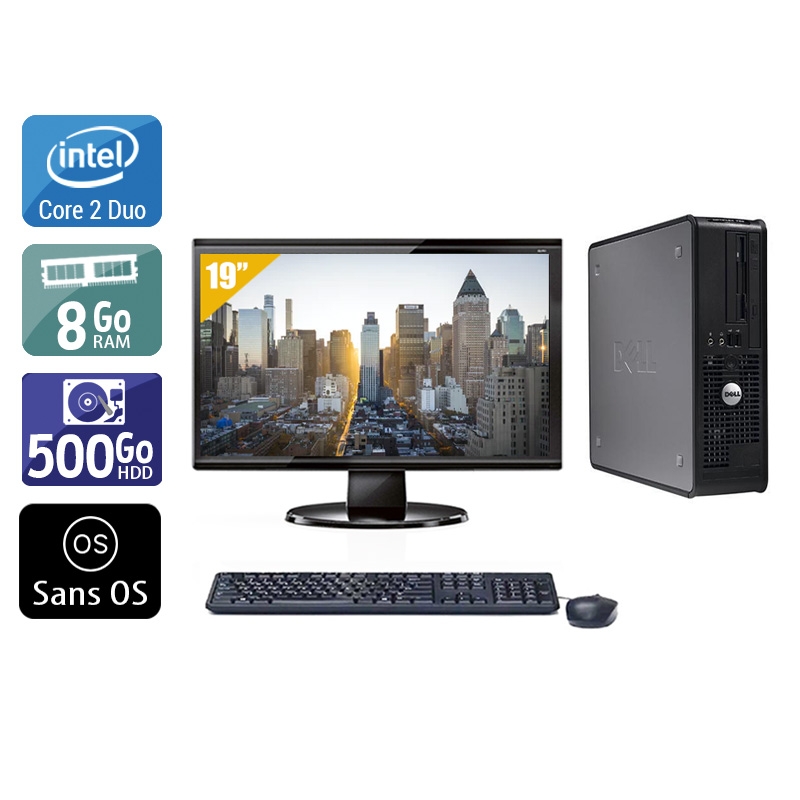 Dell Optiplex 380 SFF Core 2 Duo + Écran - 19'' 8Go RAM 500Go HDD Sans OS  Bon étatOccasion certifiée reconditionnée Bon état -  reconditionné disponible sur Kiatoo
