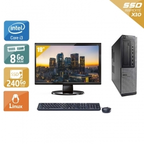 Dell Optiplex 390 Desktop i3 avec Écran 19 pouces 8Go RAM 240Go SSD Linux