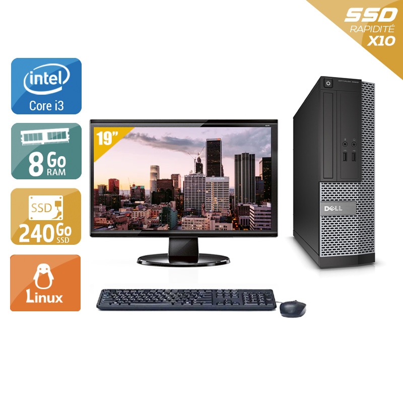 Dell Optiplex 390 SFF i3 + Écran - 19'' 8Go RAM 240Go SSD Linux  Bon étatOccasion certifiée reconditionnée Bon état -  reconditionné disponible sur Kiatoo