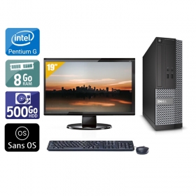 Dell Optiplex 390 SFF Pentium G Dual Core avec Écran 19 pouces 8Go RAM 500Go HDD Sans OS