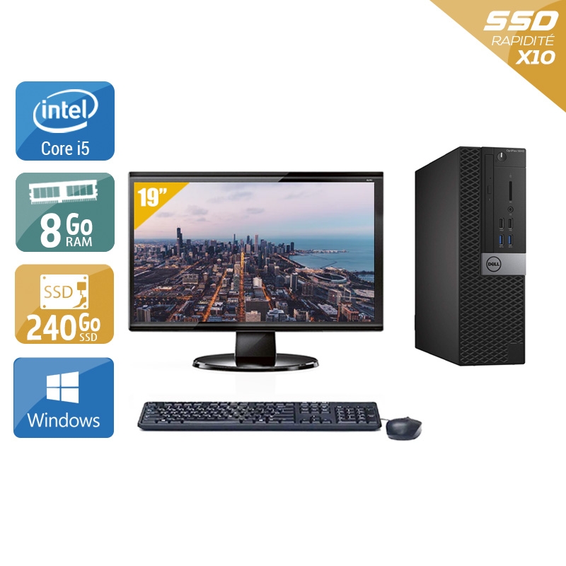Dell Optiplex 5040 SFF i5 + Écran - 19'' 8Go RAM 240Go SSD Windows 10  Bon étatOccasion certifiée reconditionnée Bon état -  reconditionné disponible sur Kiatoo