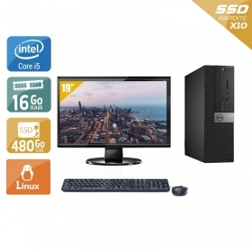 Dell Optiplex 5040 SFF i5 avec Écran 19 pouces 16Go RAM 480Go SSD Linux