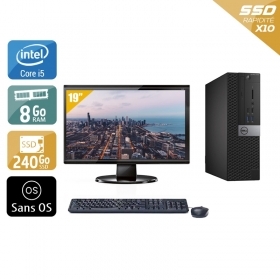 Dell Optiplex 5040 SFF i5 avec Écran 19 pouces 8Go RAM 240Go SSD Sans OS
