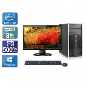 HP Compaq Pro 6000 Tower Core 2 Duo avec Écran 19 pouces 8Go RAM 500Go HDD Windows 10