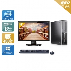 HP Compaq Pro 6000 SFF Core 2 Duo avec Écran 19 pouces 8Go RAM 480Go SSD Windows 10