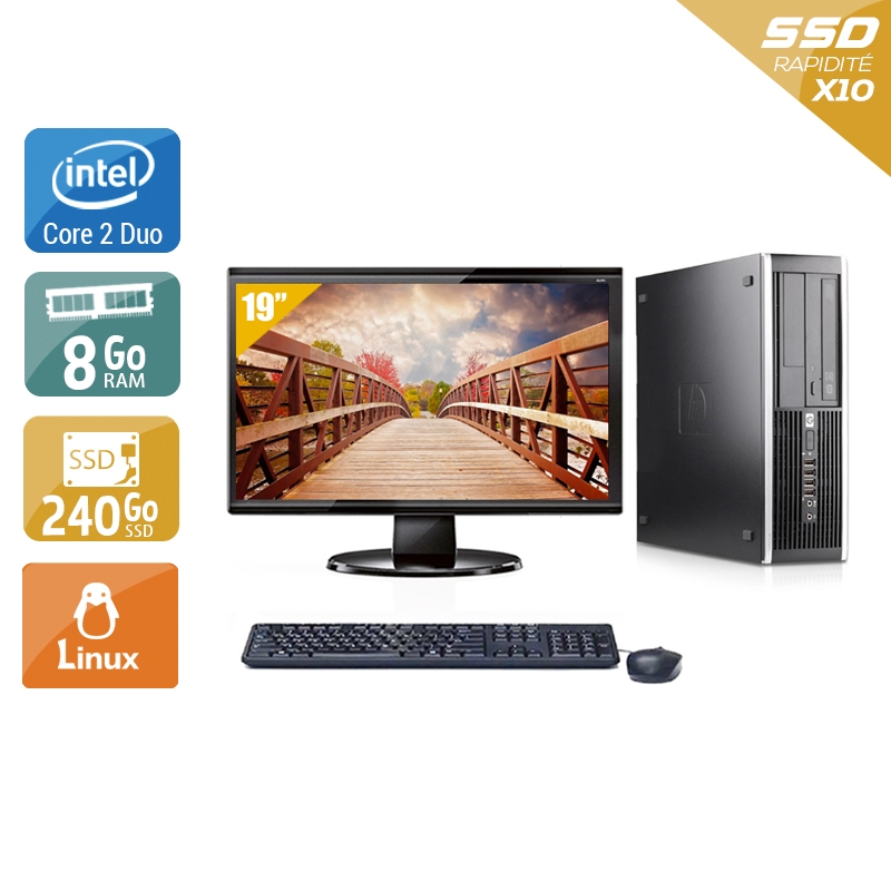 HP Compaq Pro 6000 SFF Core 2 Duo + Écran - 19'' 8Go RAM 240Go SSD Linux  Bon étatOccasion certifiée reconditionnée Bon état -  reconditionné disponible sur Kiatoo