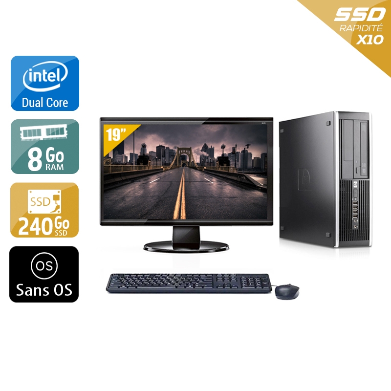 Acheter HP Compaq Pro 6000 SFF Dual Core + Écran - 19'' 8Go RAM 240Go SSD Sans OS Bon étatOccasion certifiée reconditionnée Bon état - 224,17 € HP Compaq Pro 6000 SFF Dual Core + Écran - 19'' 8Go RAM 240Go SSD Sans OS Bon étatOccasion certifiée reconditionnée Bon état - reconditionné disponible sur Kiatoo