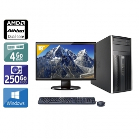 HP Compaq Pro 6005 Tower AMD Athlon Dual Core avec Écran 19 pouces 4Go RAM 250Go HDD Windows 10
