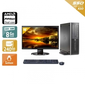 HP Compaq Pro 6005 SFF AMD Athlon Dual Core avec Écran 19 pouces 8Go RAM 240Go SSD Linux