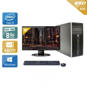 HP Compaq Pro 6200 Tower i3 avec Écran 19 pouces 8Go RAM 480Go SSD Windows 10