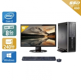HP Compaq Pro 6200 SFF i3 avec Écran 19 pouces 8Go RAM 240Go SSD Windows 10
