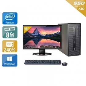 HP Compaq 280 G1 Tower Pentium G Dual Core avec Écran 19 pouces 8Go RAM 240Go SSD Windows 10