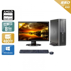 HP Compaq Pro 6005 SFF AMD Athlon Dual Core avec Écran 19 pouces 8Go RAM 480Go SSD Windows 10