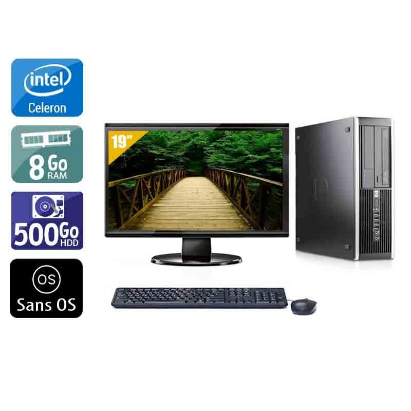 HP Compaq Pro 6000 SFF Celeron Dual Core avec Écran 19 pouces 8Go RAM 500Go HDD Sans OS