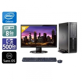 HP Compaq Pro 6300 SFF Celeron Dual Core avec Écran 19 pouces 8Go RAM 500Go HDD Sans OS