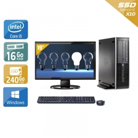 HP Compaq Pro 6300 SFF i5 avec Écran 19 pouces 16Go RAM 240Go SSD Windows 10