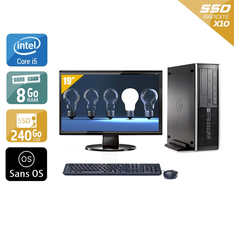 HP Compaq Pro 6300 SFF i5 + Écran - 19'' 8Go RAM 240Go SSD Sans OS  Très bon étatOccasion certifiée reconditionnée Bon état -  reconditionné disponible sur Kiatoo