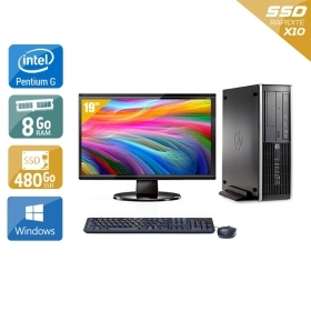 HP Compaq Pro 6200 SFF Pentium G Dual Core avec Écran 19 pouces 8Go RAM 480Go SSD Windows 10