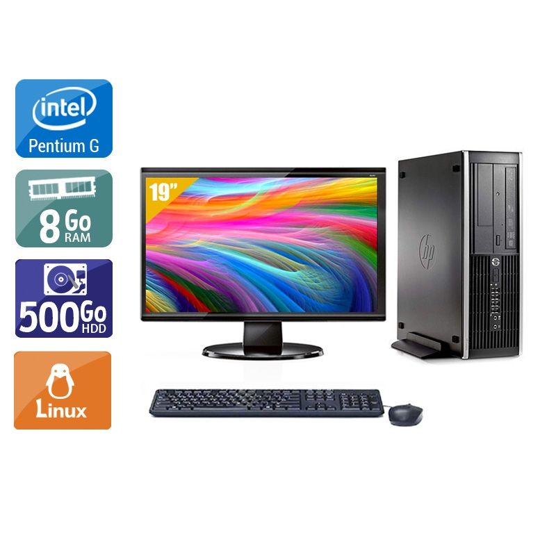 HP Compaq Pro 6200 SFF Pentium G Dual Core avec Écran 19 pouces 8Go RAM 500Go HDD Linux