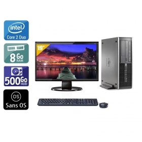 HP Compaq Elite 8000 SFF Core 2 Duo avec Écran 19 pouces 8Go RAM 500Go HDD Sans OS