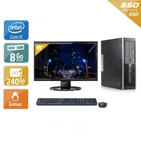 HP Compaq Elite 8100 SFF i5 avec Écran 19 pouces 8Go RAM 240Go SSD Linux