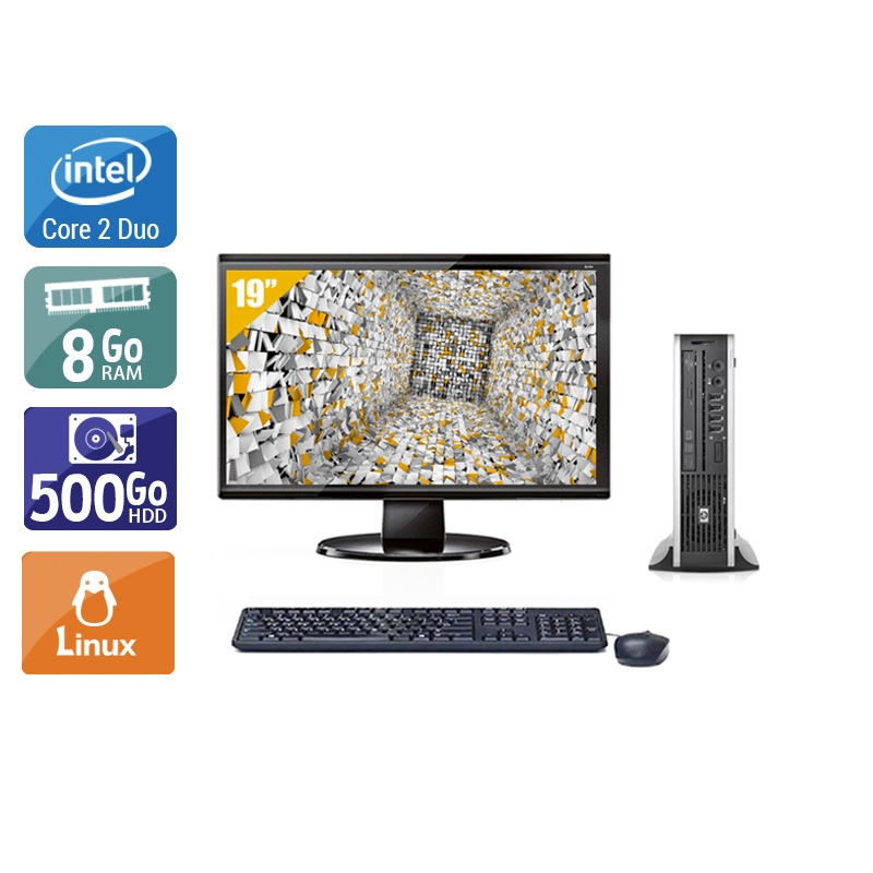HP Compaq Elite 8000 USDT Core 2 Duo + Écran - 19'' 8Go RAM 500Go HDD Linux  Bon étatOccasion certifiée reconditionnée Bon état -  reconditionné disponible sur Kiatoo