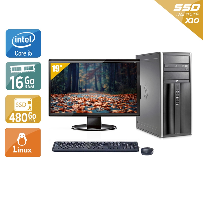 HP Compaq Elite 8200 Tower i5 + Écran - 19'' 16Go RAM 480Go SSD Linux  Bon étatOccasion certifiée reconditionnée Bon état -  reconditionné disponible sur Kiatoo