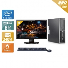 HP Compaq Elite 8200 SFF Core 2 Duo avec Écran 19 pouces 8Go RAM 240Go SSD Linux