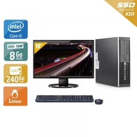 HP Compaq Elite 8200 SFF i5 avec Écran 19 pouces 8Go RAM 240Go SSD Linux