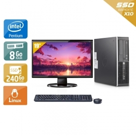 HP Compaq Elite 8200 SFF Pentium G Dual Core avec Écran 19 pouces 8Go RAM 240Go SSD Linux