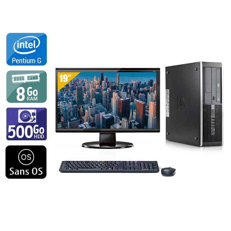 HP Compaq Elite 8100 SFF Pentium G Dual Core + Écran - 19'' 8Go RAM 500Go HDD Sans OS  Bon étatOccasion certifiée reconditionnée Bon état -  reconditionné disponible sur Kiatoo