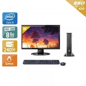 HP Compaq Elite 8200 USDT i5 avec Écran 19 pouces 8Go RAM 240Go SSD Linux