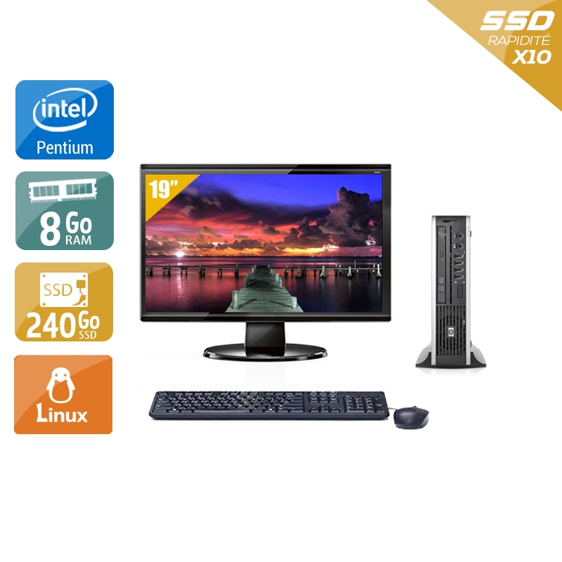 HP Compaq Elite 8200 USDT Pentium G Dual Core + Écran - 19'' 8Go RAM 240Go SSD Linux  Bon étatOccasion certifiée reconditionnée Bon état -  reconditionné disponible sur Kiatoo