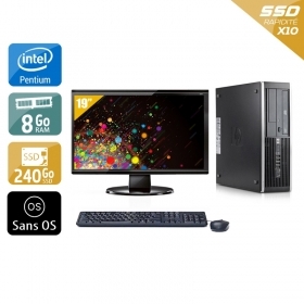 HP Compaq Elite 8300 SFF Pentium G Dual Core avec Écran 19 pouces 8Go RAM 240Go SSD Sans OS