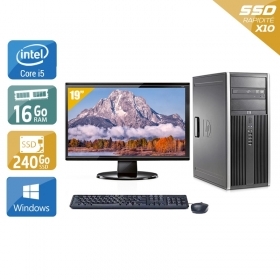 HP Compaq Elite 8300 Tower i5 avec Écran 19 pouces 16Go RAM 240Go SSD Windows 10