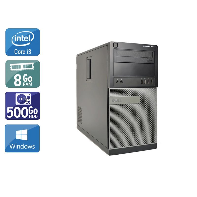 Dell Optiplex 7010 Tower i3 8Go RAM 500Go HDD Windows 10