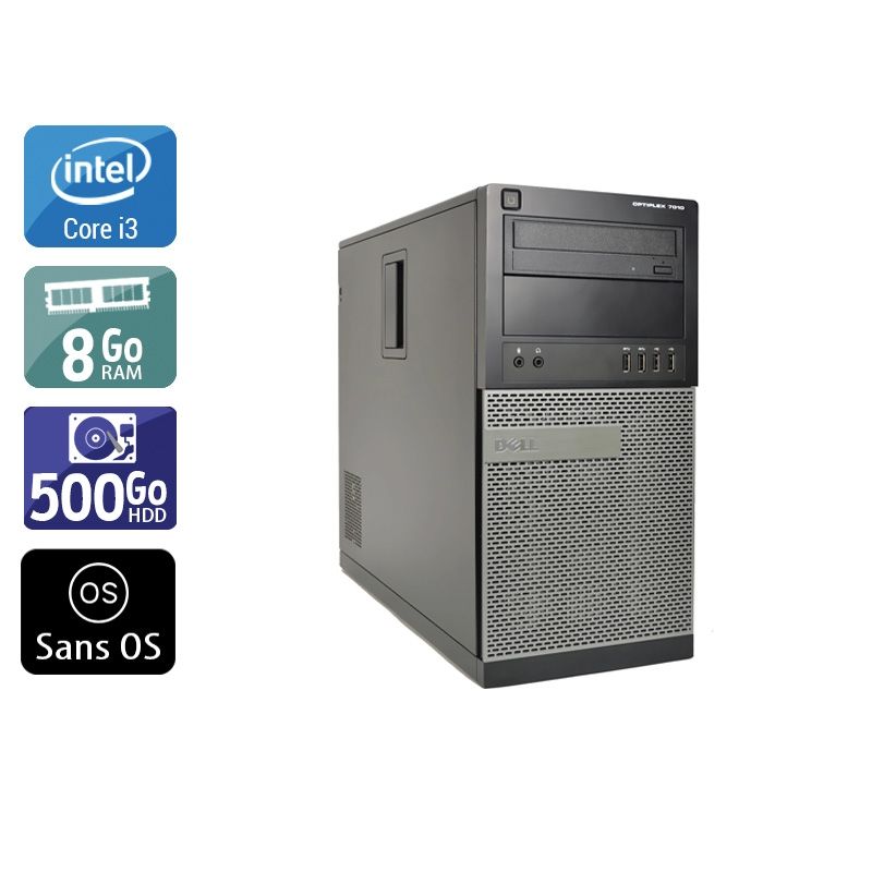 Dell Optiplex 7010 Tower i3 8Go RAM 500Go HDD Sans OS