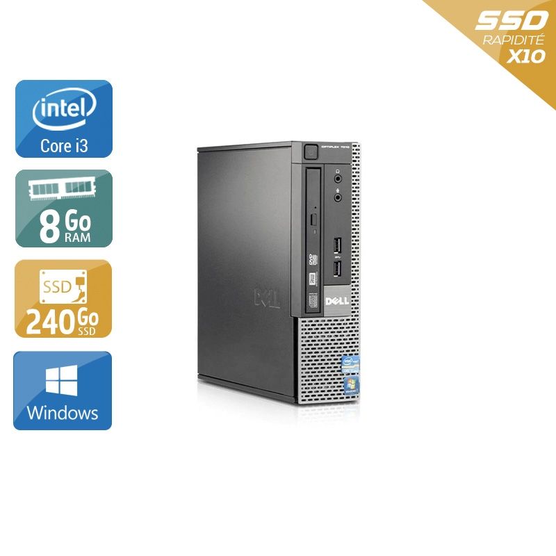 Dell Optiplex 7010 USDT i3 8Go RAM 240Go SSD Windows 10