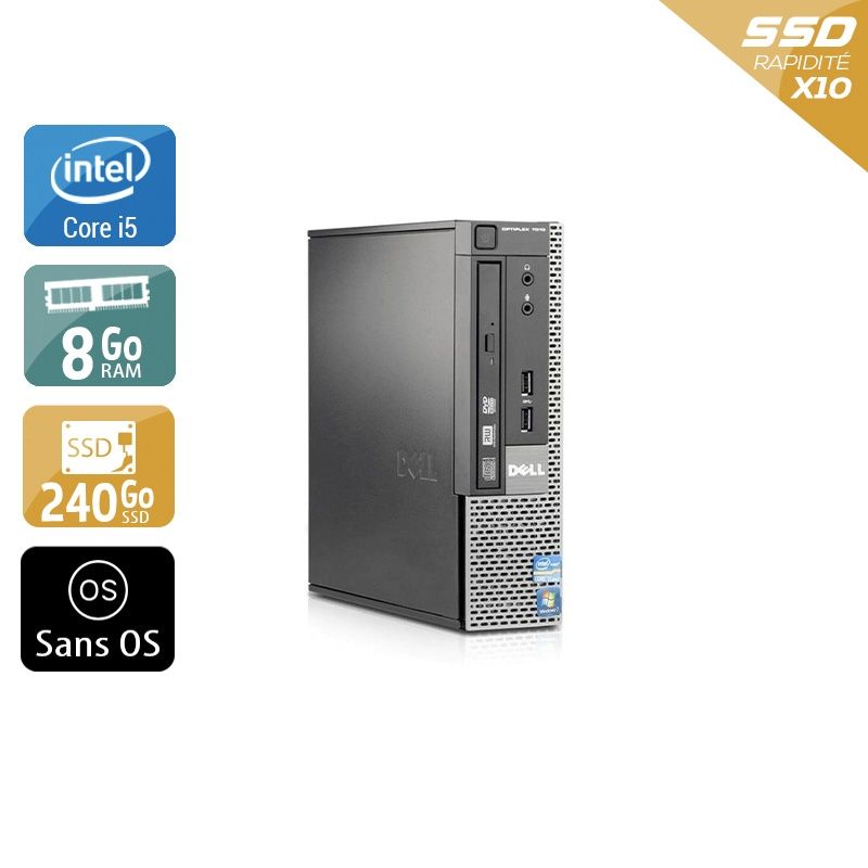 Dell Optiplex 7010 USDT i5 8Go RAM 240Go SSD Sans OS