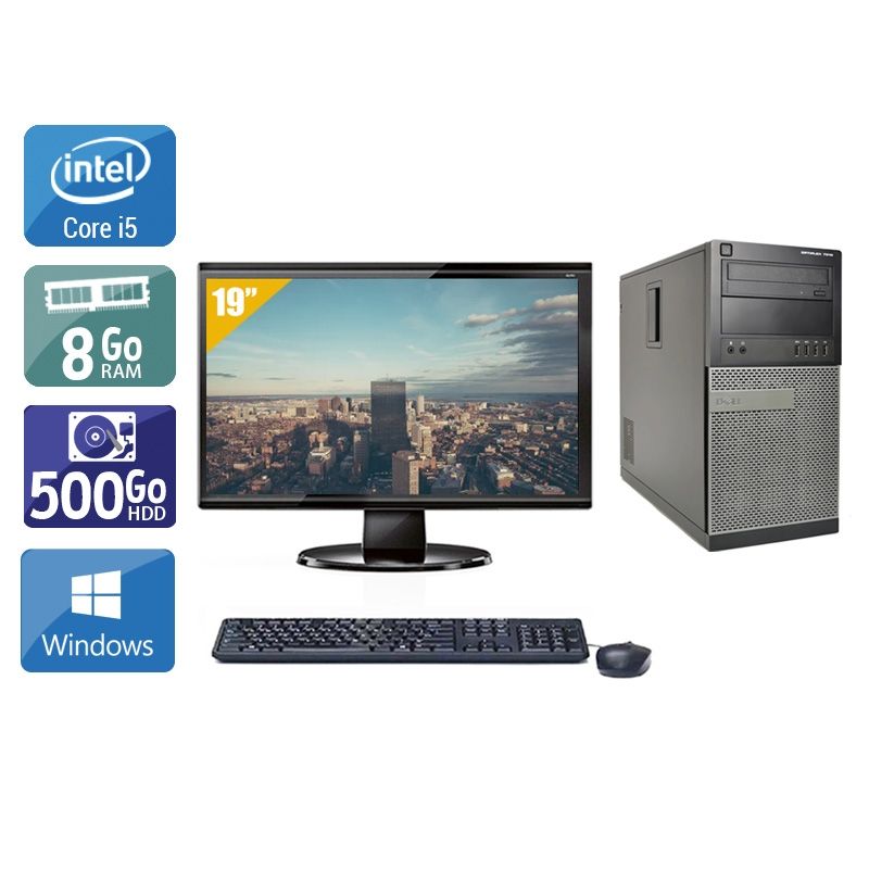 Dell Optiplex 7010 Tower i5 avec Écran 19 pouces 8Go RAM 500Go HDD Windows 10