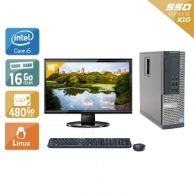 Dell Optiplex 7010 SFF i5 avec Écran 19 pouces 16Go RAM 480Go SSD Linux