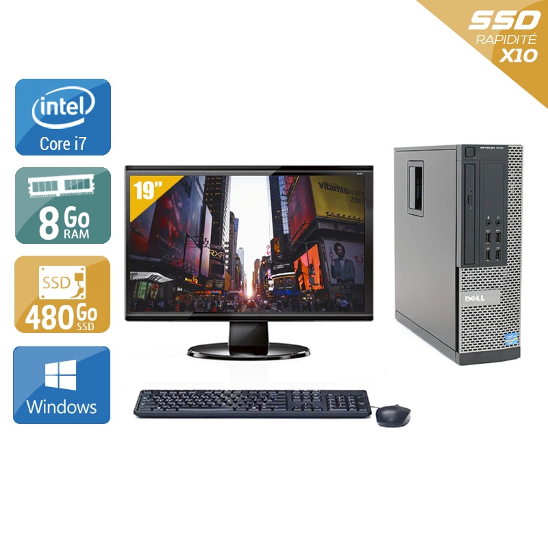 Dell Optiplex 7010 SFF i7 + Écran - 19'' 8Go RAM 480Go SSD Windows 10  Bon étatOccasion certifiée reconditionnée Bon état -  reconditionné disponible sur Kiatoo