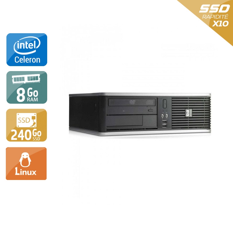HP Compaq dc7800 SFF Celeron Dual Core - 8Go RAM 240Go SSD Linux  Bon étatOccasion certifiée reconditionnée Bon état -  reconditionné disponible sur Kiatoo