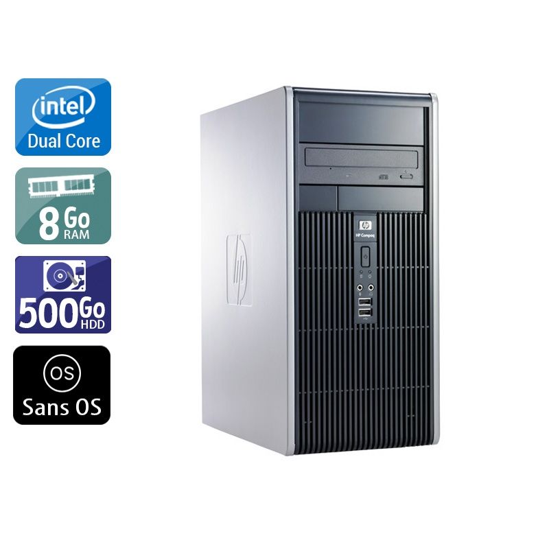 HP Compaq dc7800 Tower Dual Core 8Go RAM 500Go HDD Sans OS