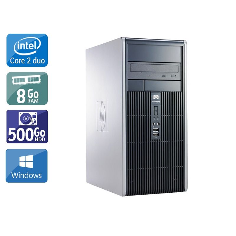 HP Compaq dc7900 Tower Core 2 Duo 8Go RAM 500Go HDD Windows 10