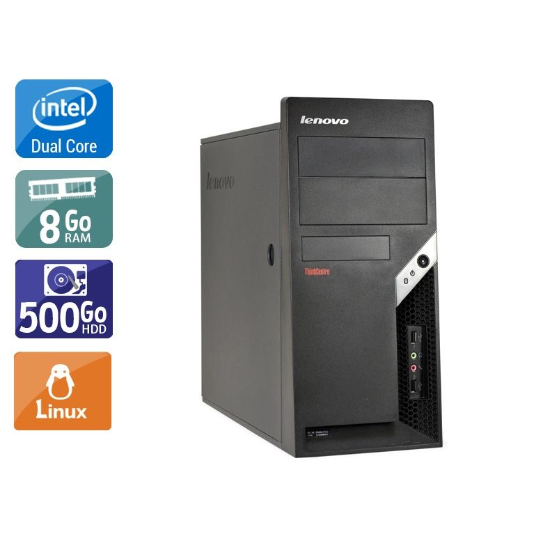 Lenovo ThinkCentre M57 Tower Dual Core 8Go RAM 500Go HDD Linux